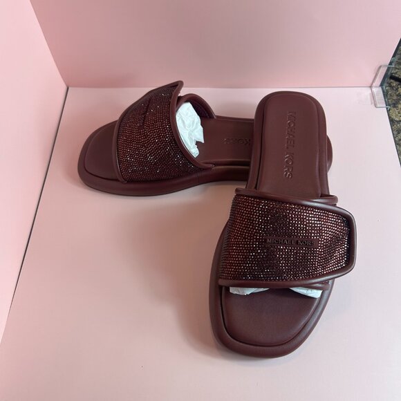 MICHEAL KOR SUKI SUEDE CRYSTAL SLIDE (9) - Picture 7 of 14